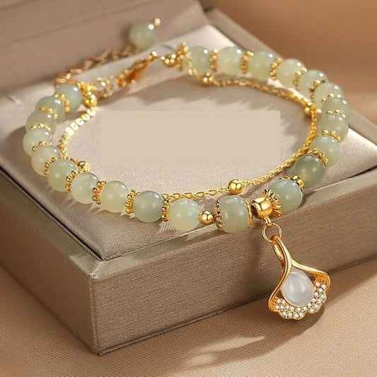 Pulsera amuleto de oro jade